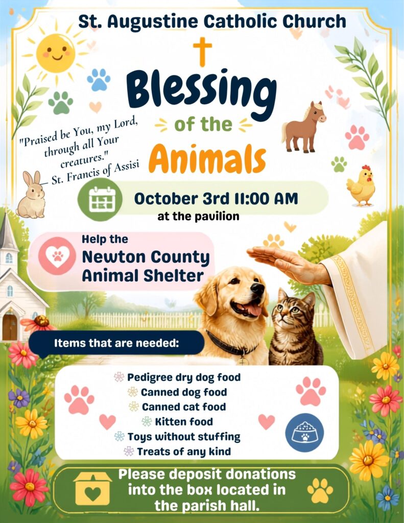 Flyer for Blessing of the Animals