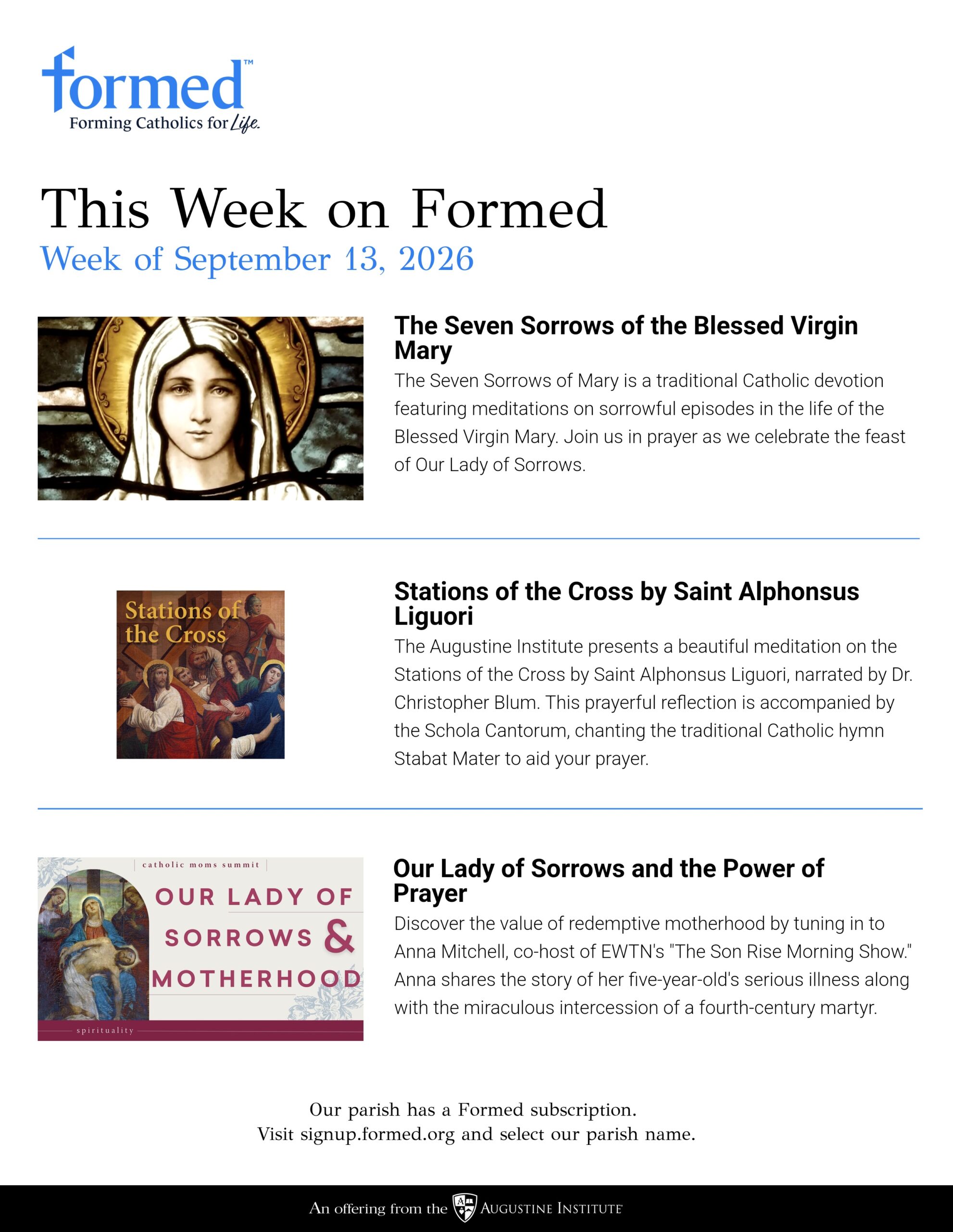 Suggestion for the week of Sept.13th on Formed